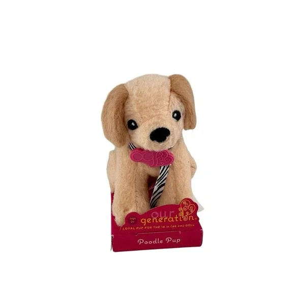 Our Generation Poodle Pup Plush Dog With Leash For 18