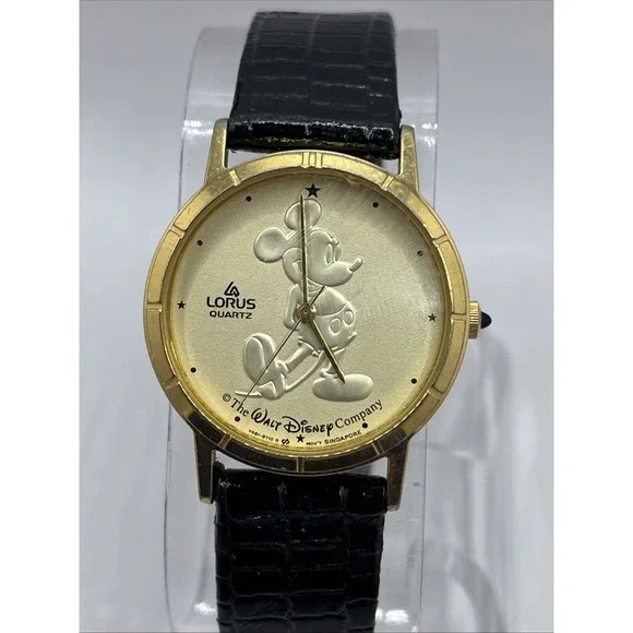 Lorus Disney Watch Women Y481-1720 Mickey Mouse 30mm Gold‎ Tone- New Battery