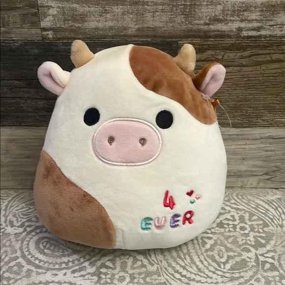 Squishmallows‎ Ronnie the Cow 7.5” Valentines Day 4 Ever Kelly Toy