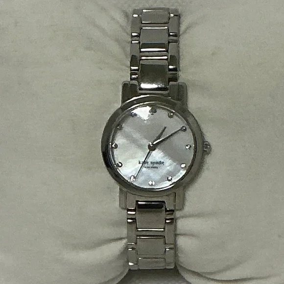 Kate Spade Gramercy Bracelet Watch Mother of Pearl Dial Crystal Hour Markers