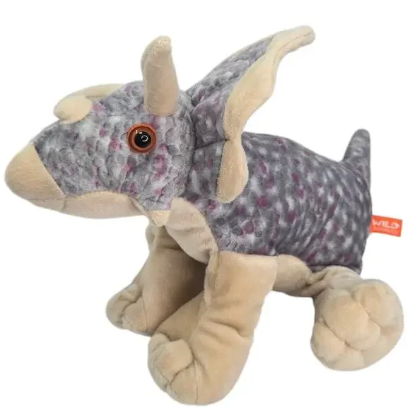 Wild Republic Triceratops Dinosaur‎ Prehistoric Pebbled Stuffed Animal Plush Toy