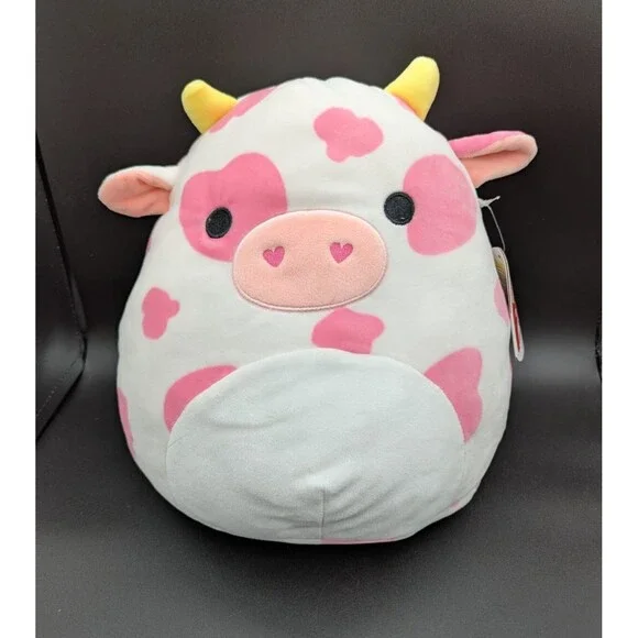 Kellytoy Squishmallows Evangelica the Pink Cow 12 Inch Valentine's Day Plush