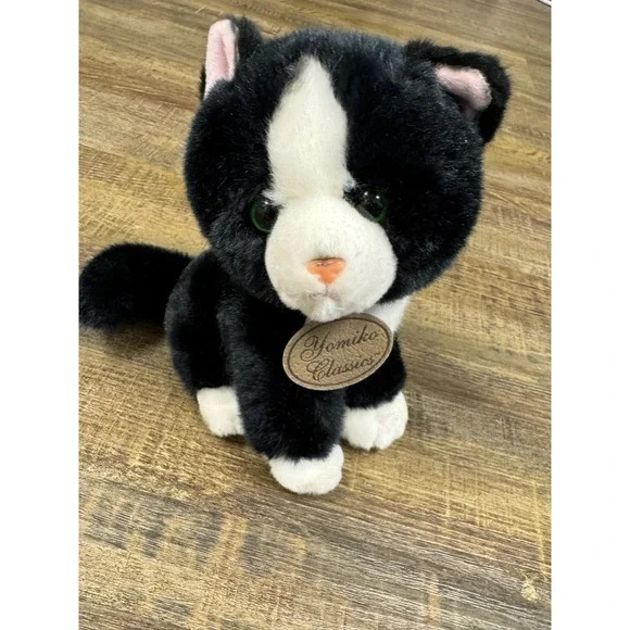 Russ‎ Berrie Yomiko Classics Black White Tuxedo Cat Plush Stuffed Animal 35748
