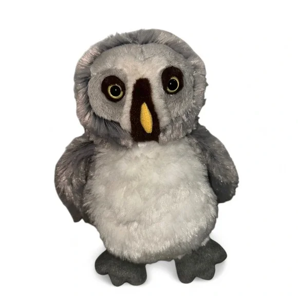 Ganz Webkinz Grey Owl Plush Stuffed Animal Bird No Code Grey White Collectible‎