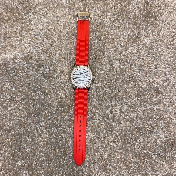 🌟Zebra print watch with red watch band
