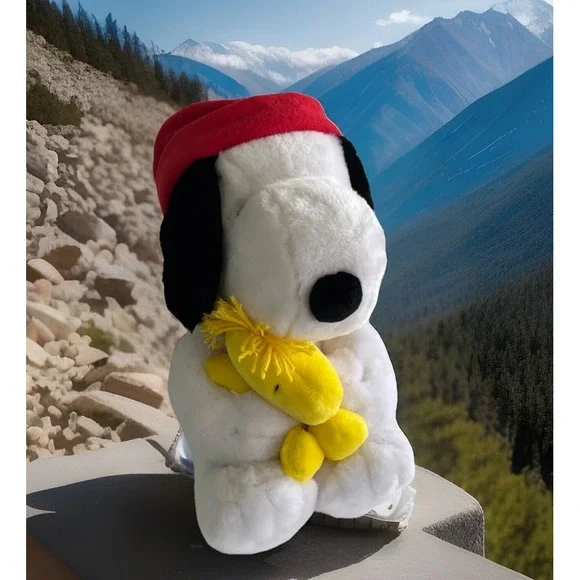 Hallmark LARGE Red‎ Hat Snoopy &  Woodstock Vintage Collectible With Tags