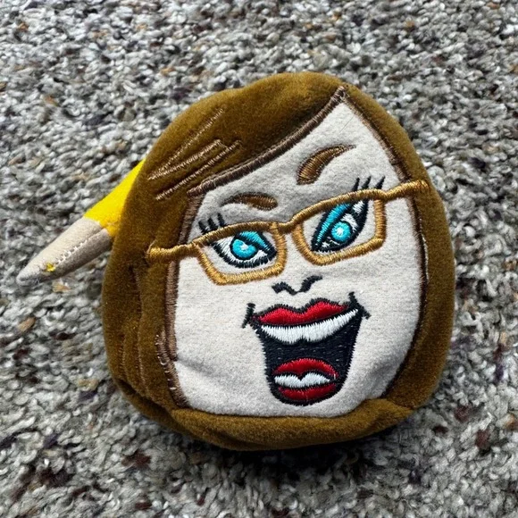 Vintage Silly Slammers Design 21 Teacher Librarian Plush Bean Bag Toy Brown 4in