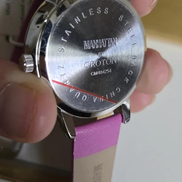 Groton Stainless Steel Watch with Pink Strap