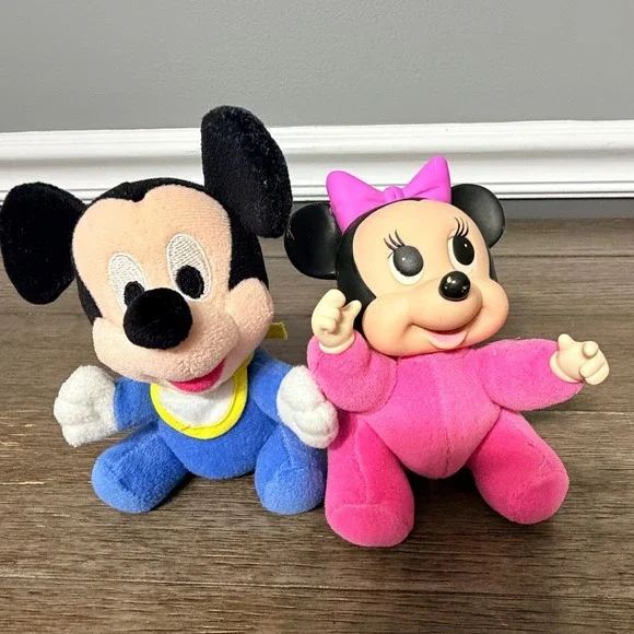 Vintage Disney Babies Mickey & Minnie Mouse Plush Applause 5