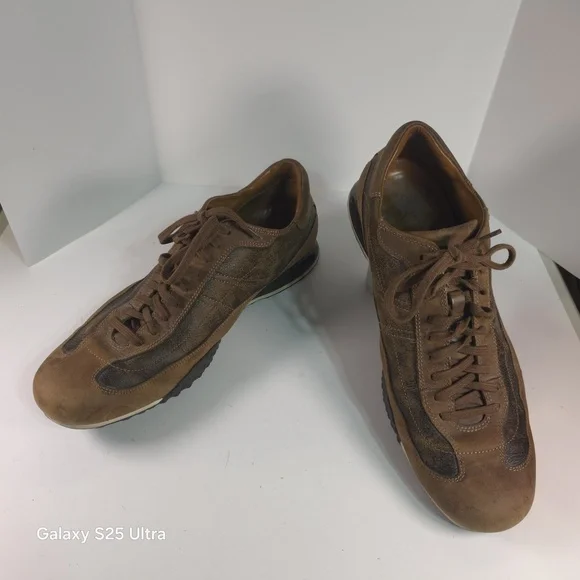 Cole Haan Lace Up Air Tan Leather Sneaker Shoes Size 9.5M Lounge‎ Boat Golf