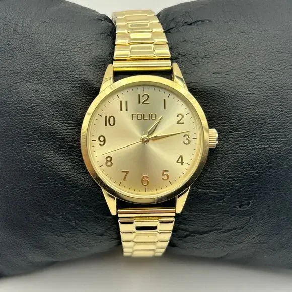 Folio Gold Classic Women’s Watch Working New Battery