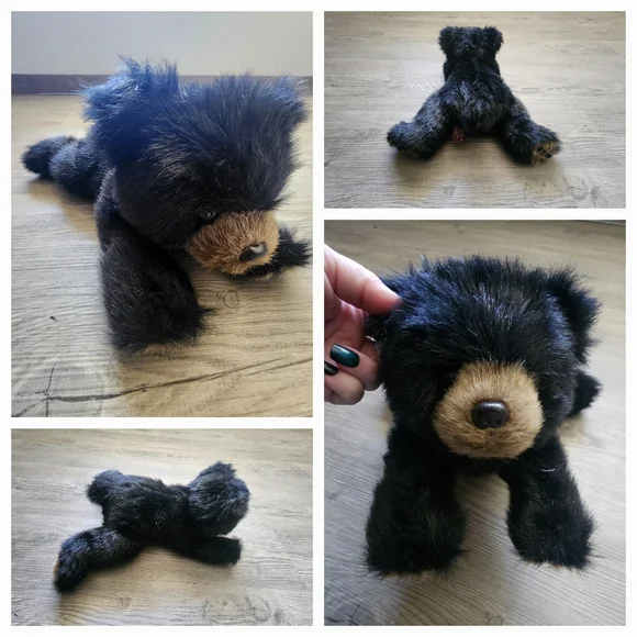 The Bearington Collection‎ Black Bear Plush Stuffed Animal 12