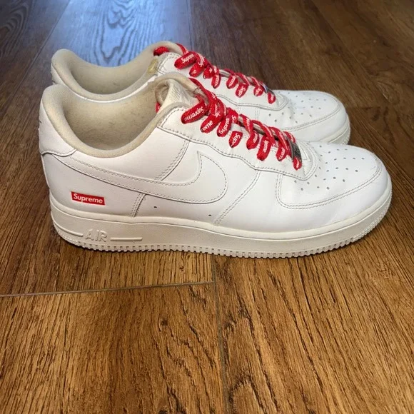 Supreme x Nike Air Force 1 Low 'Box Logo - White' CU9225-100 Mens Size 8