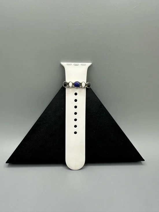 ⌚White Buffalo Lapis Lazuli Sterling Silver 925 Watch Band Charm Handmade iWatch