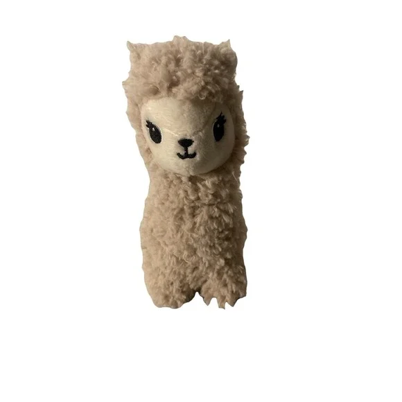 H&M Home Llama Alpaca Beige Gray Fluffy Curly Fur Eyelashes Stuffed Plush 8