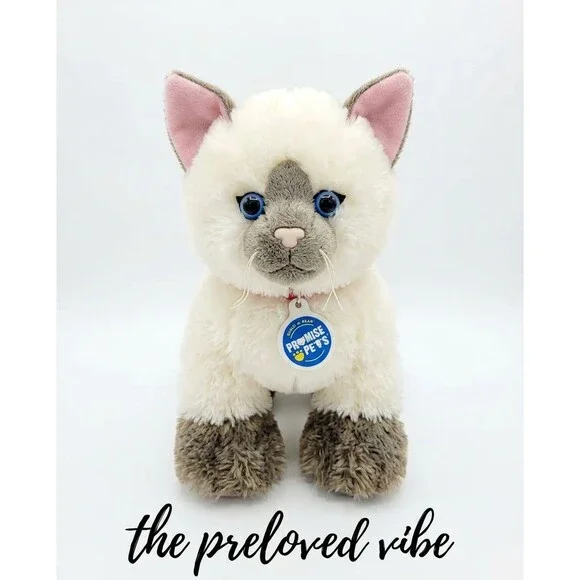 Build A Bear Siamese Himalayan Ragdoll Cat Plush Stuffed Promise Pet BABW