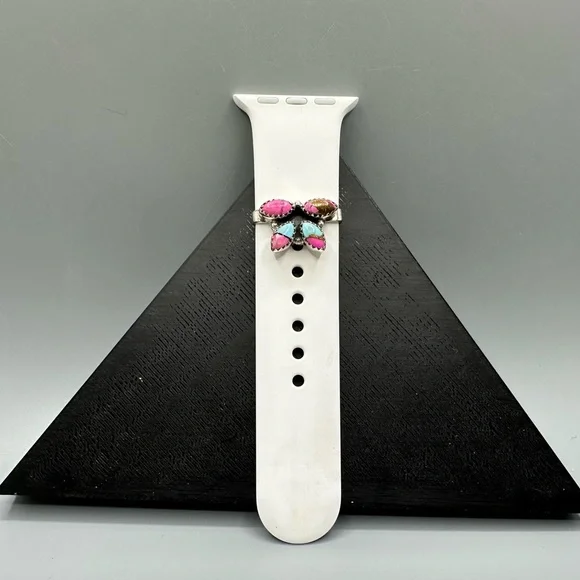 ⌚Cotton Candy Turquoise Sterling Silver 925 Watch Band Charm Handmade iWatch