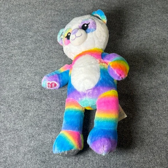 Build a Bear Rainbow‎ Panda Plush Stuffed Animal Toy BABW Colorful
