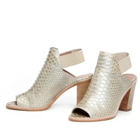 Donald J Pliner Khloe Slingback Booties Clogs Shoes‎ Size 10M High platform Gold