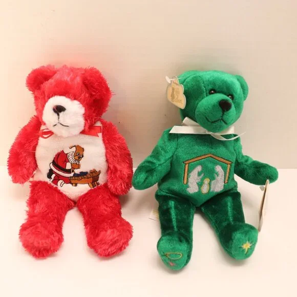 2 Christmas Holy Bears The Kneeling Santa and the Nativity Scene‎