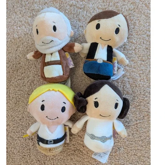 Hallmark Itty Bittys Star Wars Classic Heroes Lot Luke Han Solo Leia Obi-Wan 4