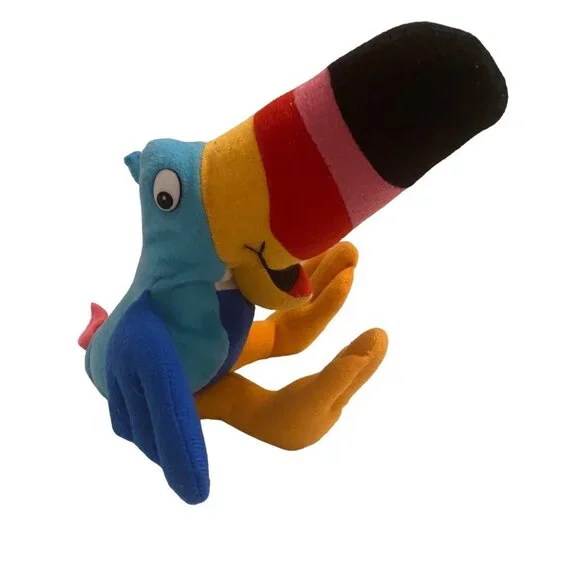 Vtg 1997 Kelloggs Toucan Sam Plush Stuffed Animal 6” Sitting Cereal‎ Mascot
