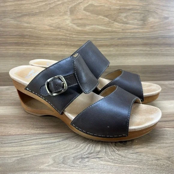 Dansko Womens Wedge US 12 EU 42 Tawny Brown Waxy Calf Leather Comfort