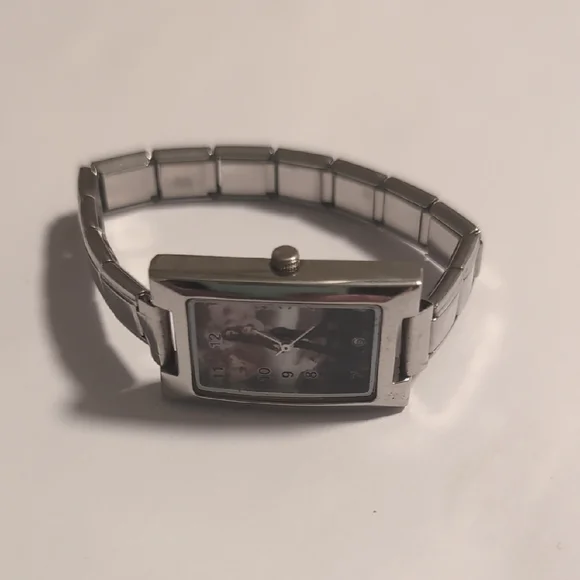 Twilight Stainless Steel Italian‎ Link Stretch Bracelet Watch