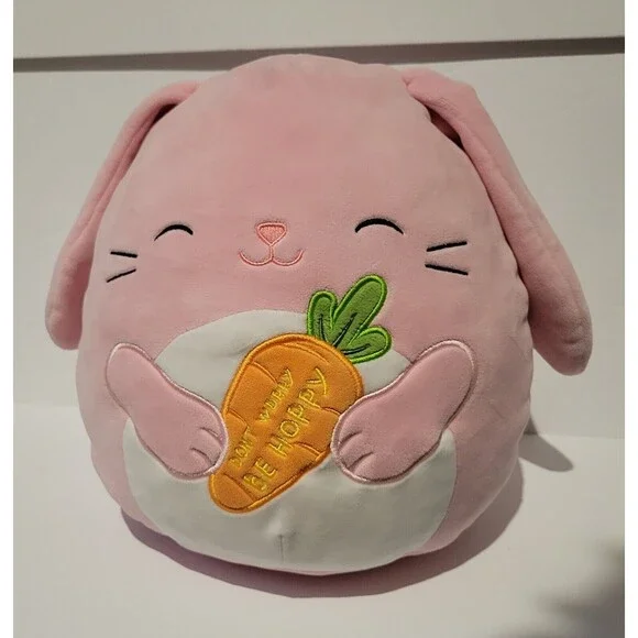 Squishmallow 2023 Easter Squad Bop the Bunny with Carrot Don't Worry Be Hoppy