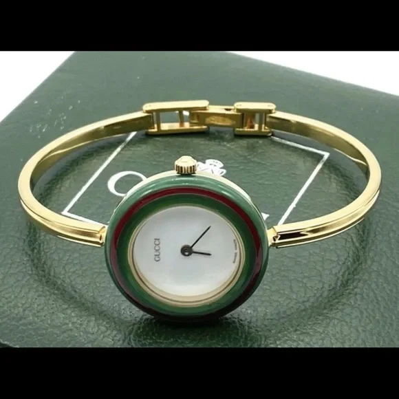 14k Gold Gucci Watch Vintage RARE Bracelet Highly Collectible with Bezels