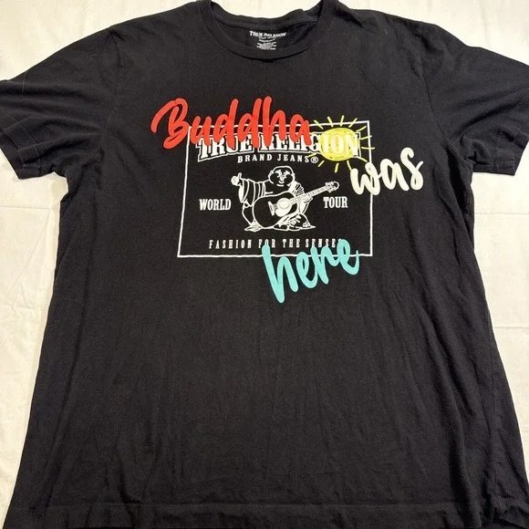 SHIRT TEE True‎ Religion Men's 2XL Buddha WORLD TOUR Move  NWOT