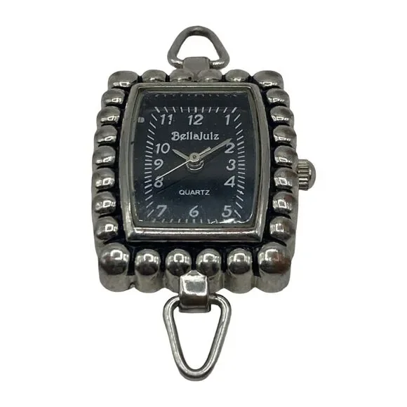 Bellajulz Silver Tone Bracelet Watch Black Dial Quartz Needs Battery