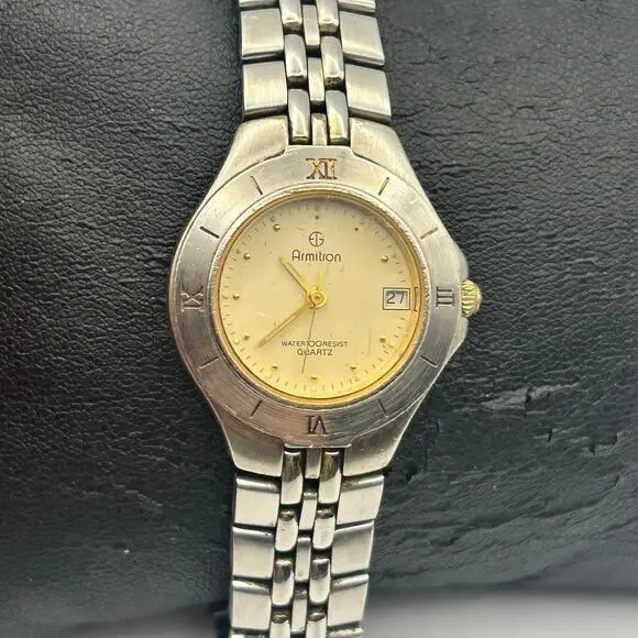 Vintage Armitron Silver Stainless Steel Women’s StretchQuartz Watch New Battery