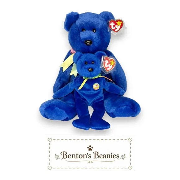 Clubby Ty Beanie Baby & Buddy Set | Founder's Favorite 💙 | Mint Heart Tags ⭐