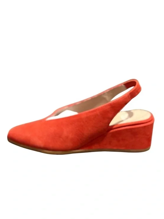 Eileen Fisher Devi Slingback Wedge 6 red nubuck Soft Leather New