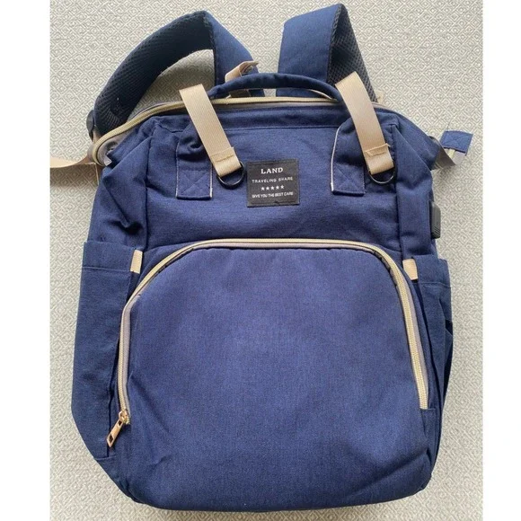Land Backpack Unisex Large Navy Blue Traveling‎ Share Diaper Bag Canvas Multi