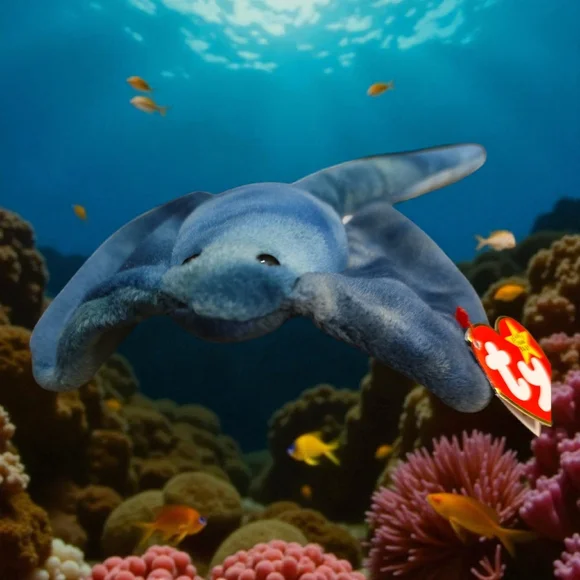 BOGO Sting Style 4077‎  TY Blue Sting Ray Plush Toy