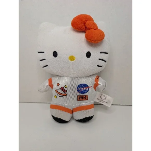 Sanrio Hello Kitty NASA Smithsonian Orange Astronaut Space Suit Sequin Plush 8