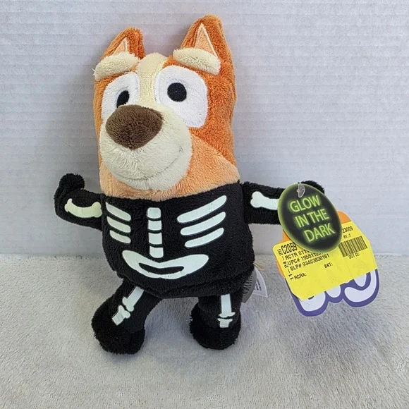Bingo Glow In The Dark Skeleton Costume Halloween Holiday Plush Toy‎ 7.5
