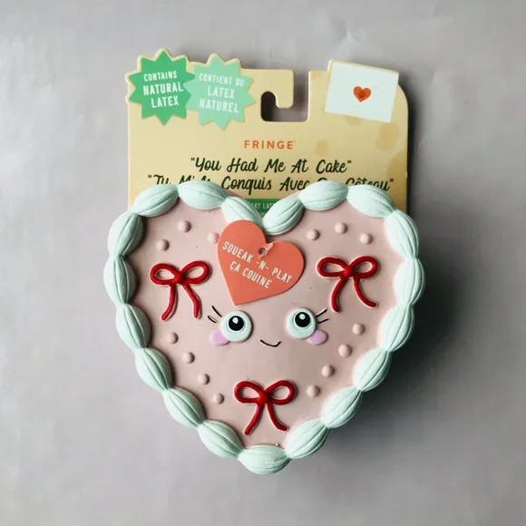 Fringe  Pink Heart  Squeaky Latex  Dog Toy
