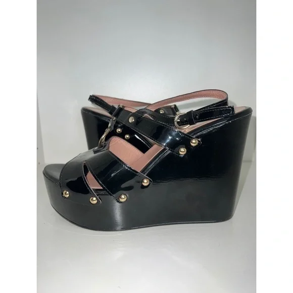 Red VALENTINO BLACK WEDGES - SIZE 10/40