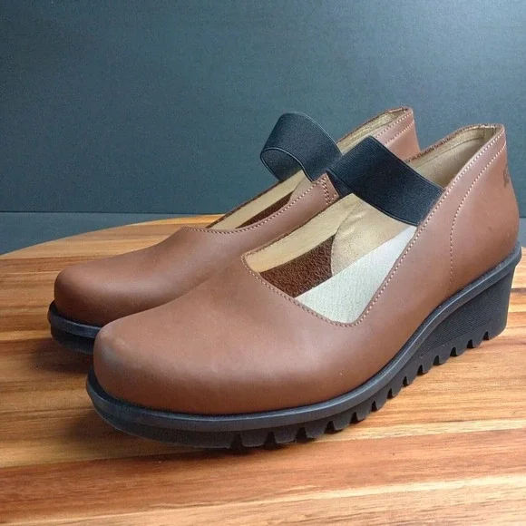 Loints of Holland Shoes Leather Mary Jane Wedge‎ Size 41 Comfort Shoes