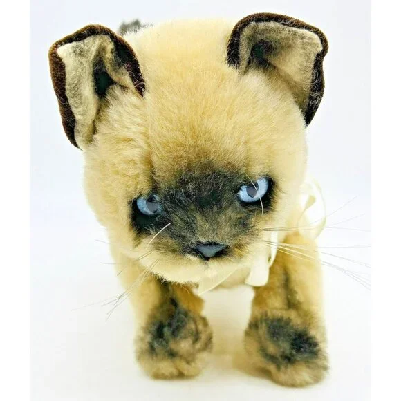 Applause‎ Realistic Siamese Cat Plush Standing 1987 Stuffed Animal 9 Inch