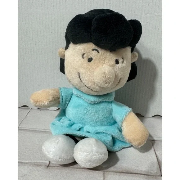 Peanuts Lucy Van Pelt Plush Stuffed Toy Blue Dress Adorable Character‎