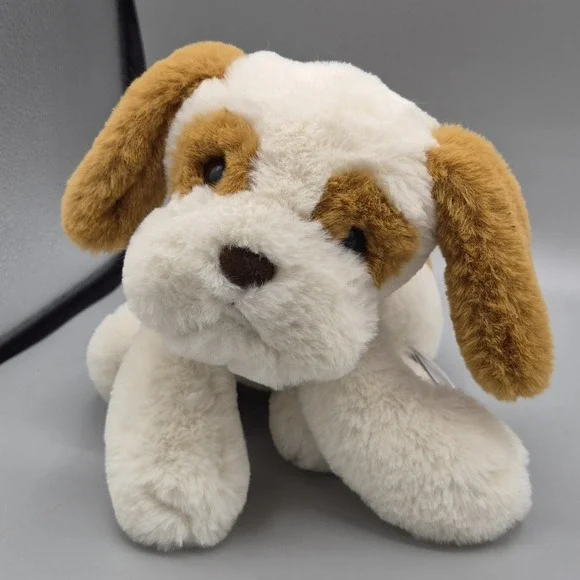 Aurora White Cream Tan Brown Puppy Dog Soft Plush‎ Stuffed Animal