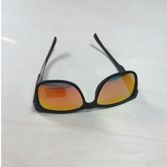 True Religion Mens Sunglasses Matte Black Orange Mirrored Lens