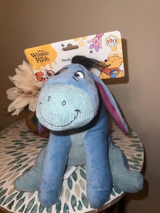 Disney‎ Eeyore Plush Squeaky Dog Toy Winnie the Pooh Blue Donkey NWT