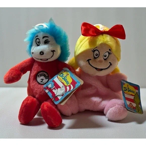 Aurora Dr. Seuss Seussville Cindy Lou Who Bean Bag & Thing 2 Plush Toy Doll 6