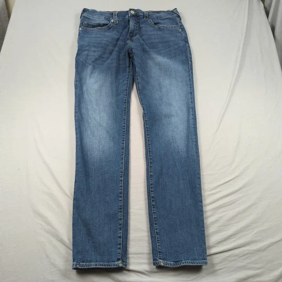 True Religion Jeans Mens 38x33 Blue Rocco Slim Stretch Casual Preppy