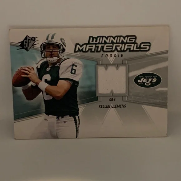 2006 Upper Deck Winning Materials Kellen Clemens Jersey NY Jets #WMR-KC (015)